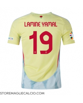 Spagna Lamine Yamal #19 Maglia Gara Trasferta Repliche Europei 2024